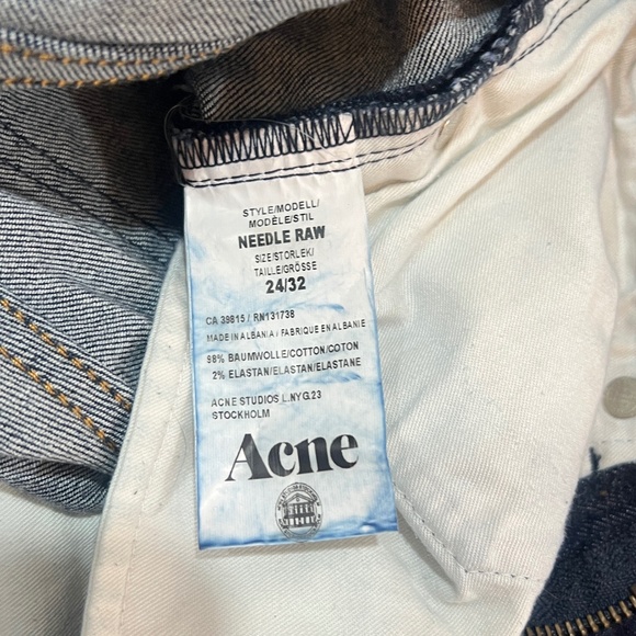 NWOT. ACNE STUDIOS Needle Raw Jeans - Picture 7 of 7